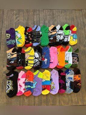 Assorted Colorful Low-Cut Cartoon Socks - 10pk Assorted One Size Fits Most-kids